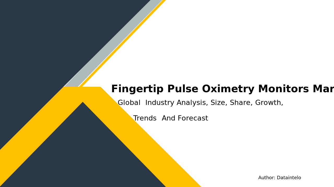 Fingertip Pulse Oximetry Monitors Market Research Report 2032